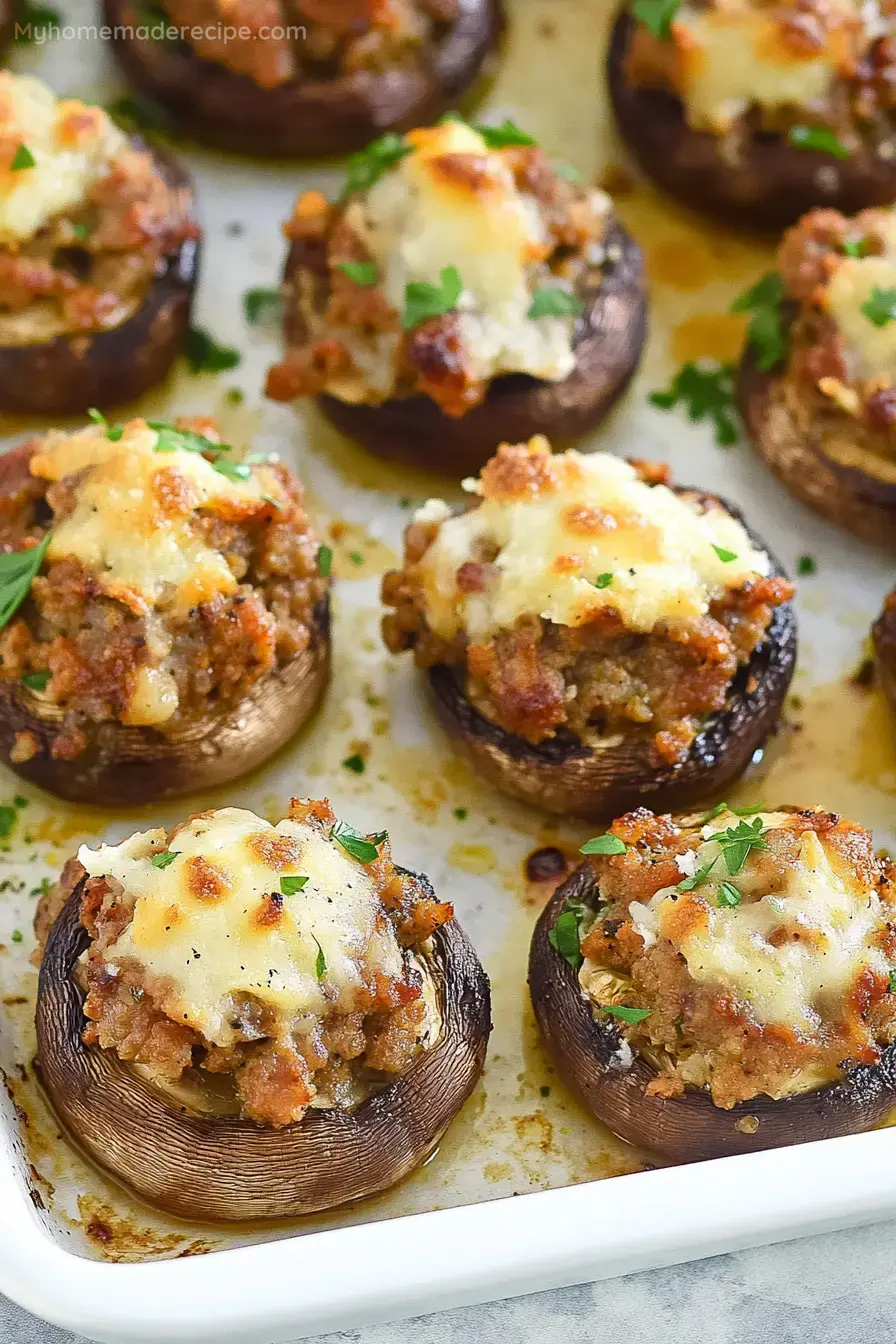 hongos rellenos salchicha