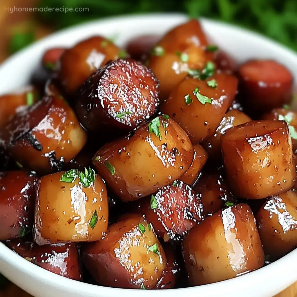 Jugosos Bocados Manzana Kielbasa