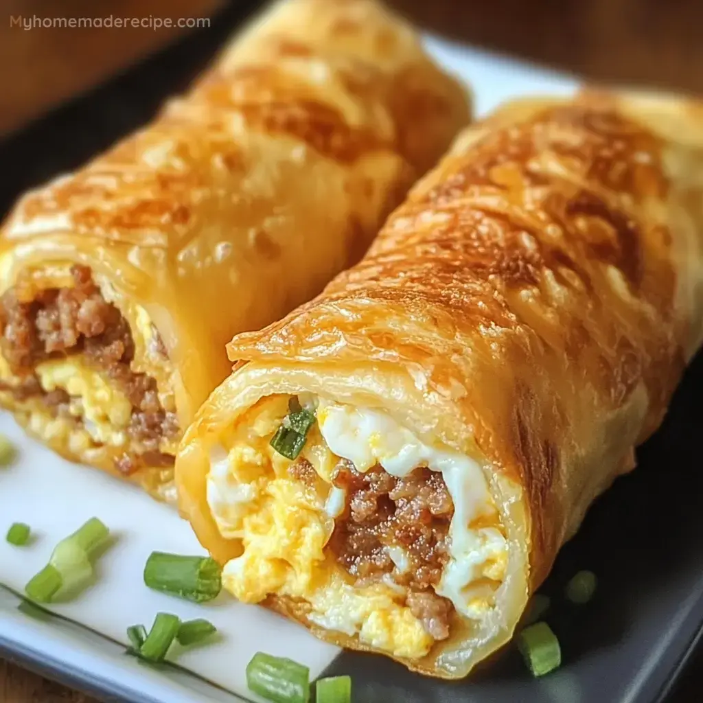 Rollos de Huevo Queso y Salchicha