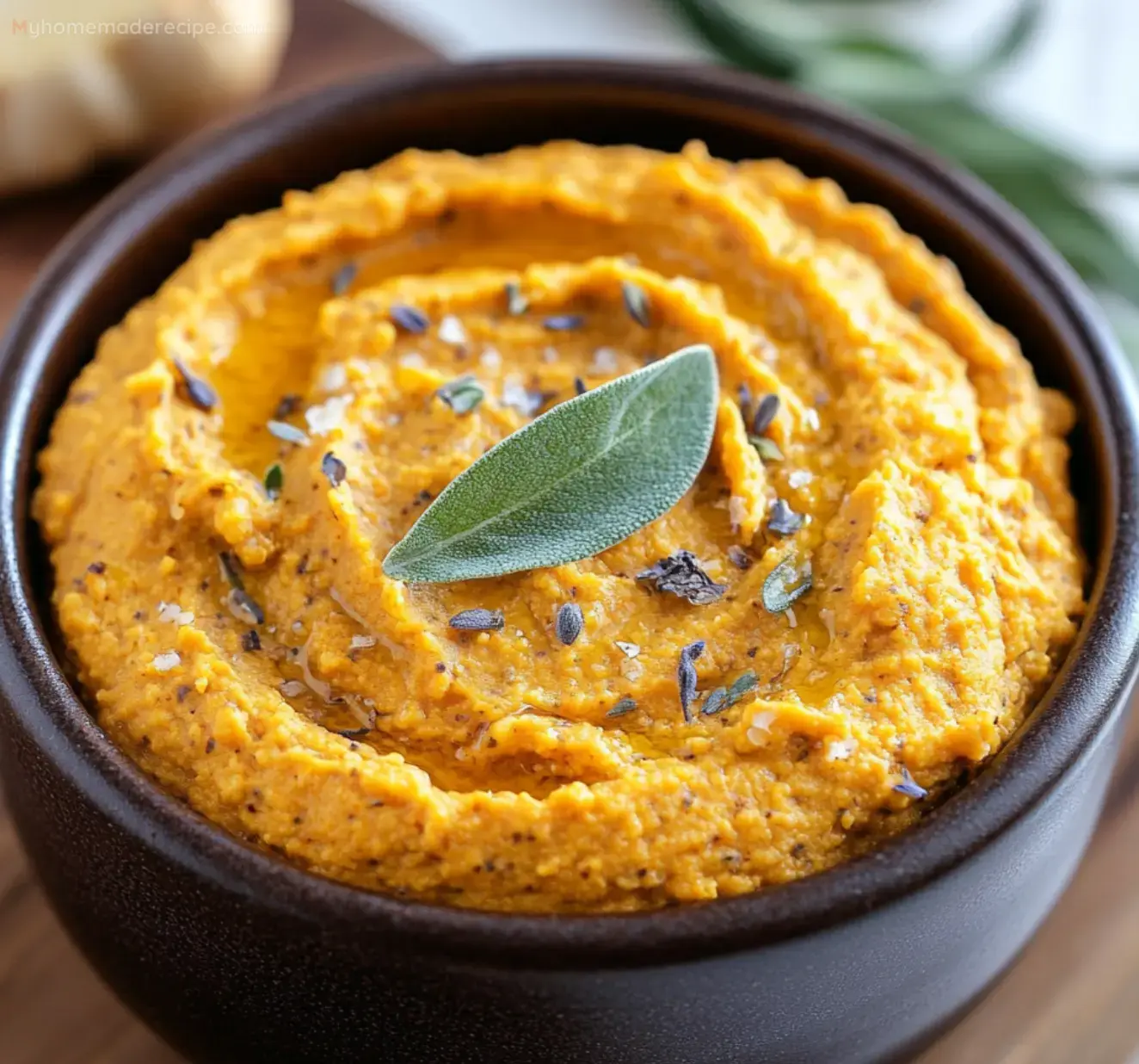 Hummus rápido de calabaza y salvia