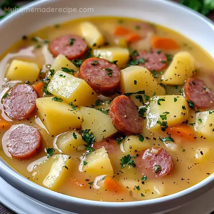 Sopa de papas con kielbasa