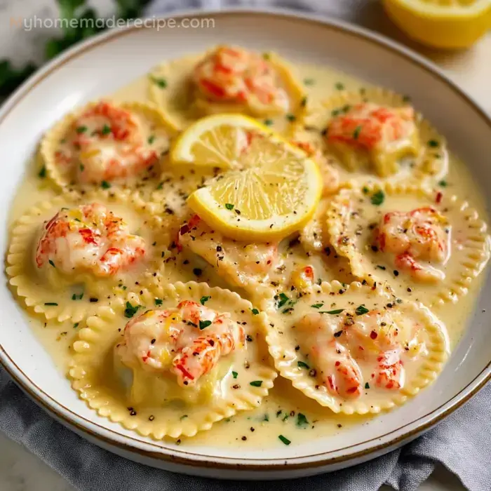 Ravioli de Langosta con Salsa de Limón