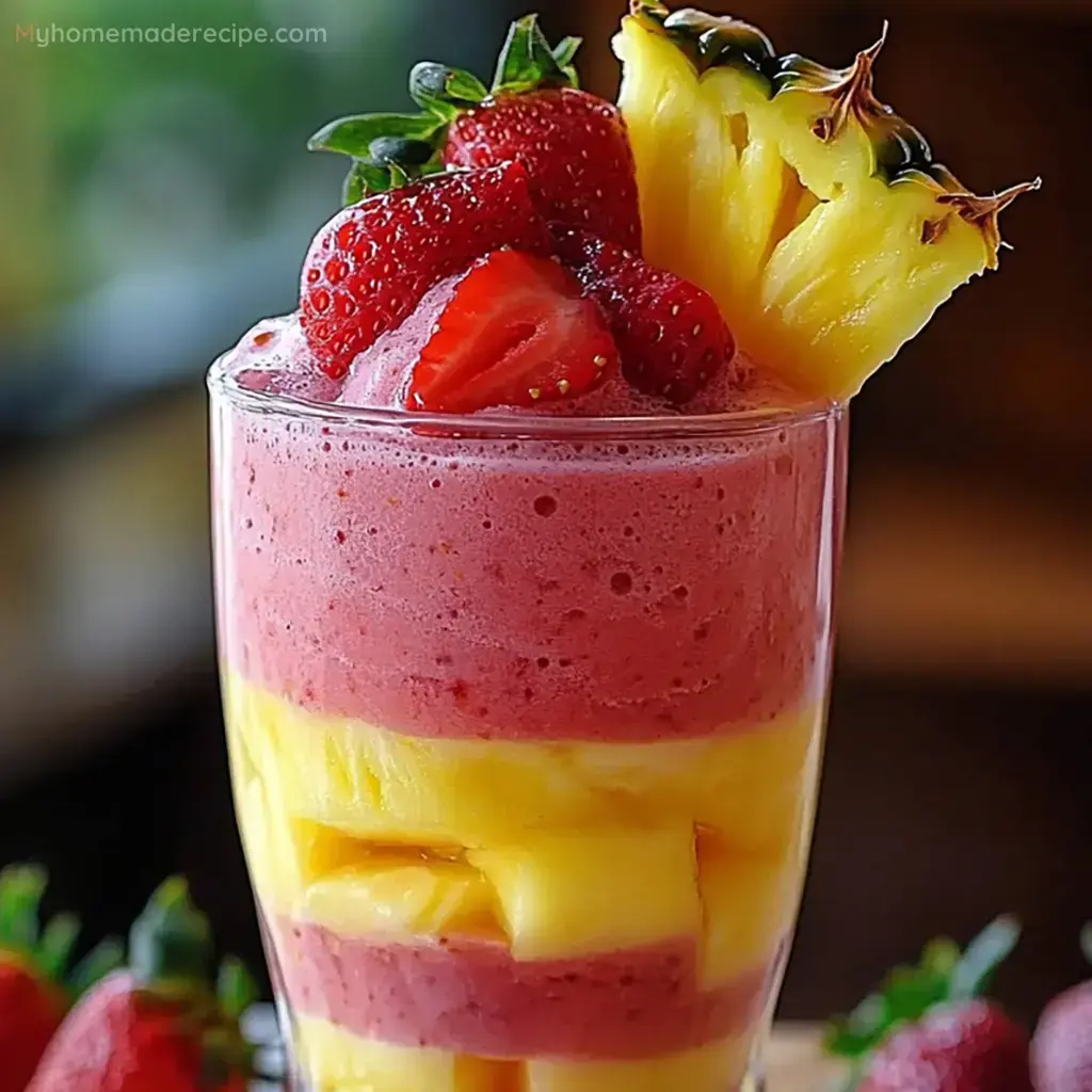 Batido Cremoso de Fresa con Piña