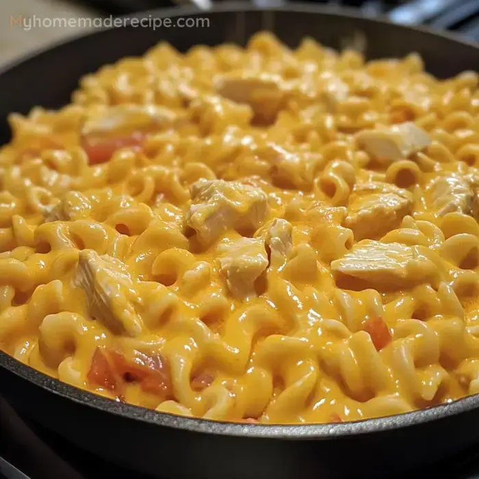 Pollo cremoso con rotini, Velveeta y Rotel
