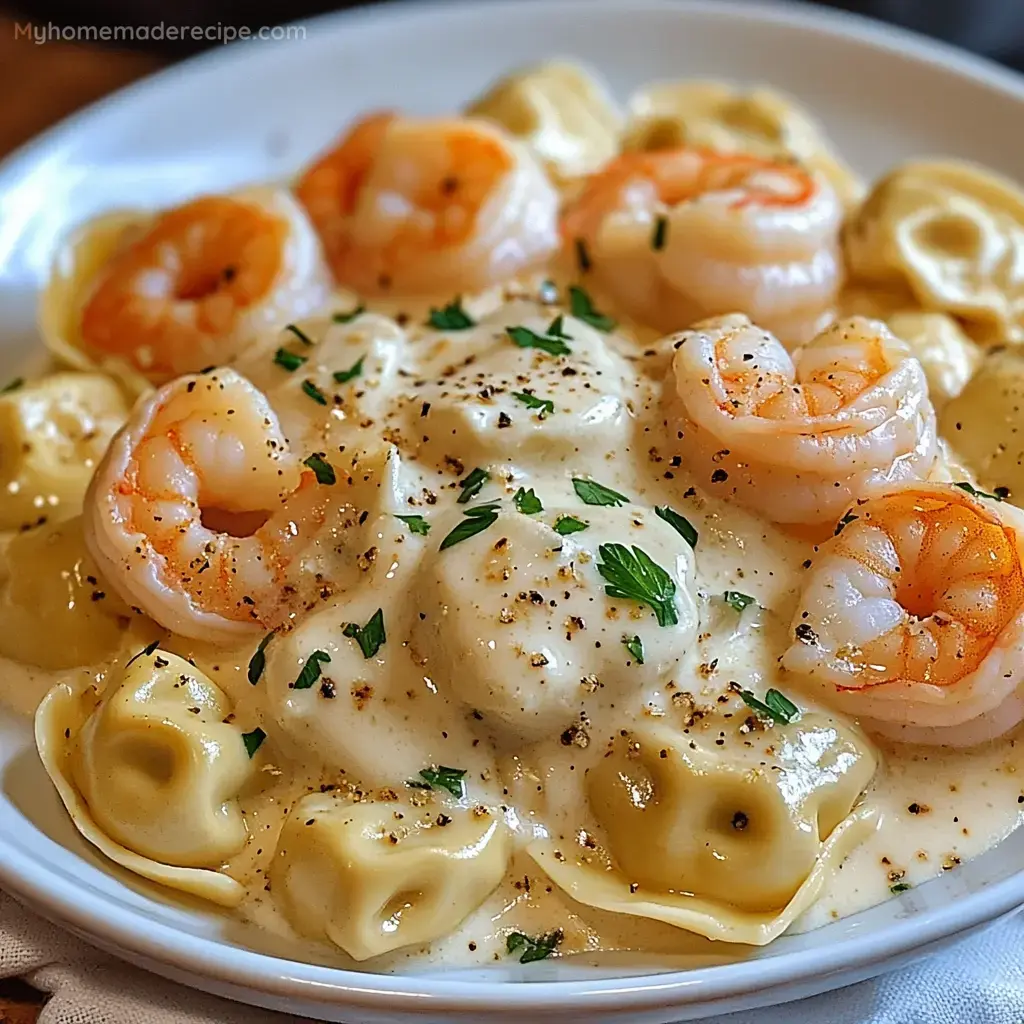 Tortellini Camarones Alfredo