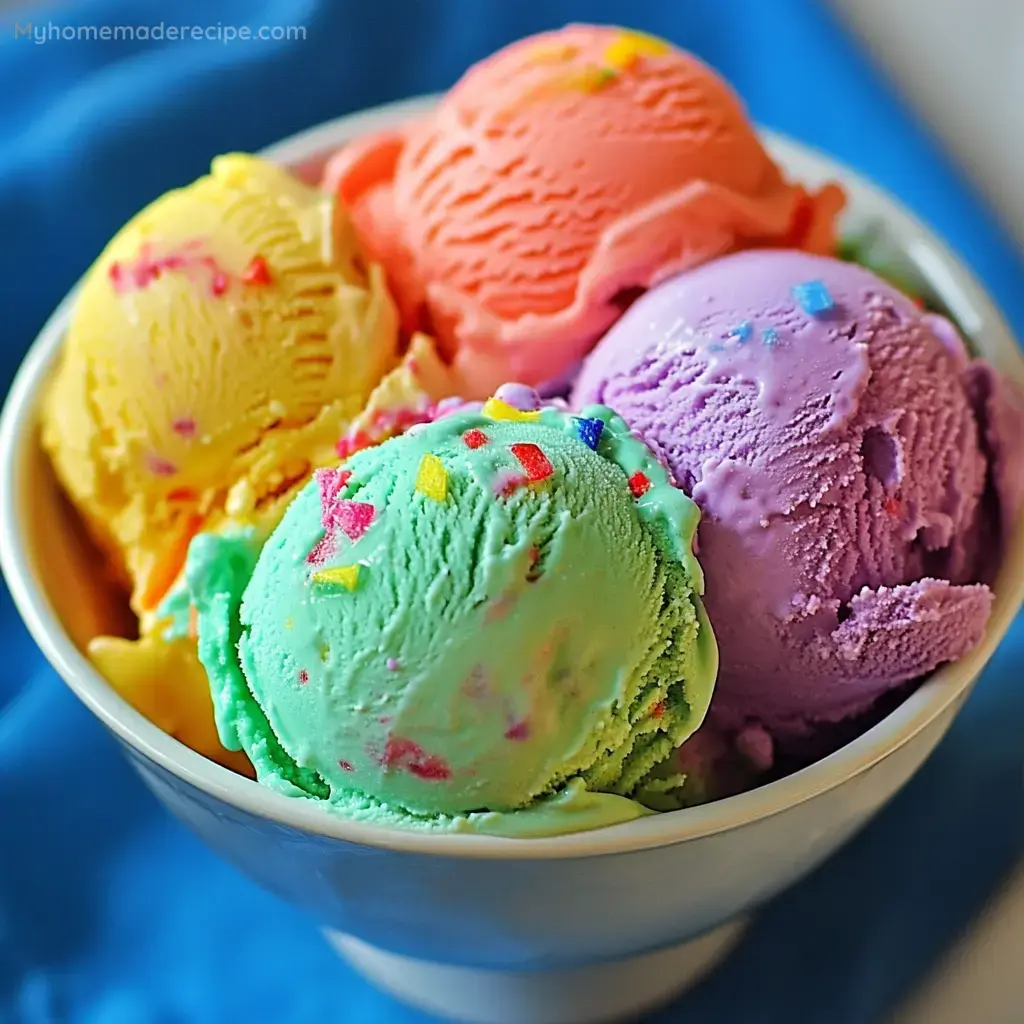 Helado casero arcoíris fácil