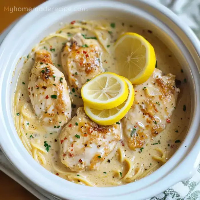 Pollo Cremoso Ajo Limón en Crock Pot