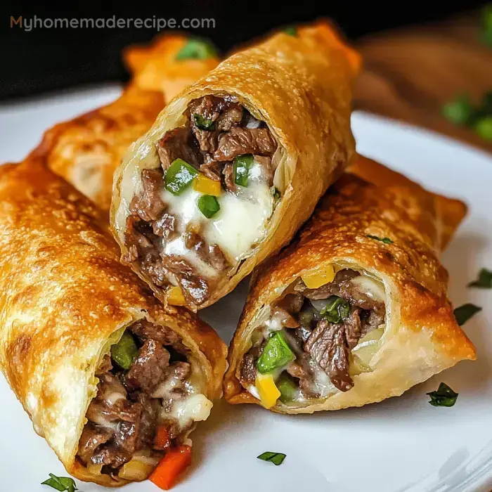 Rolls de Cheesesteak Crujientes