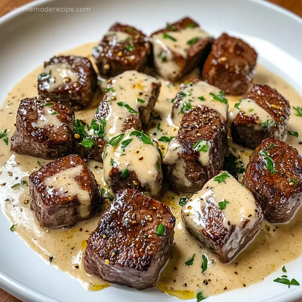 Savory Steak Bites with Parmesan Sauce