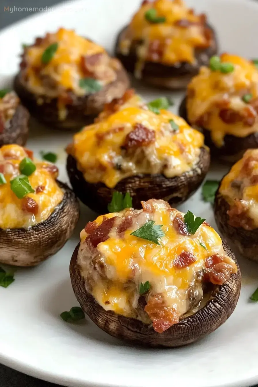 Hongos rellenos de jalapeño y queso