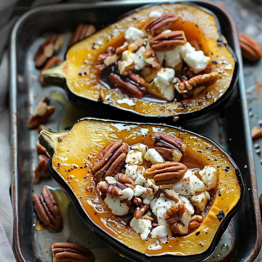 Calabaza Bellota Asada con Arce y Queso Cabra