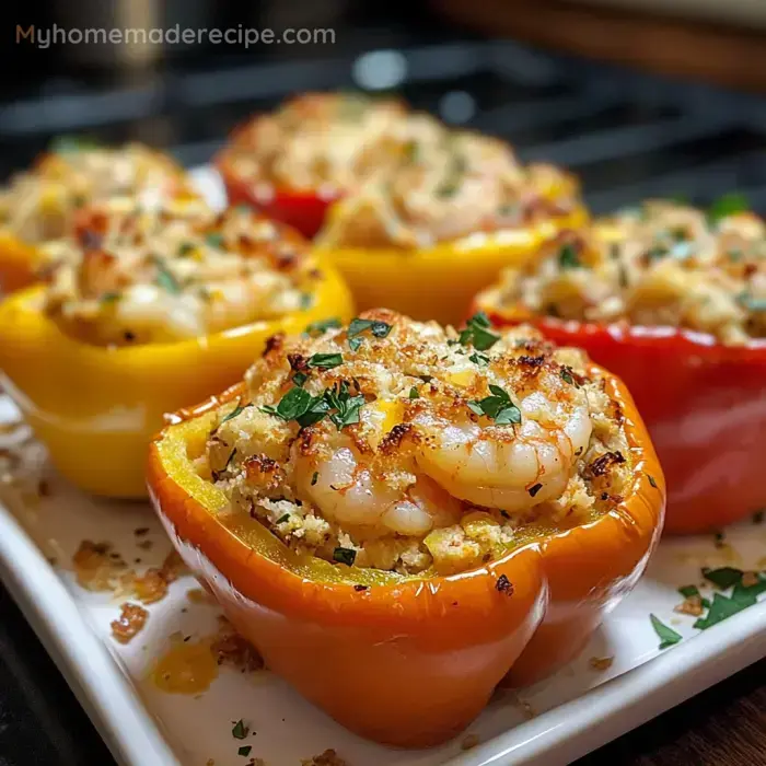 Cheesy Seafood Bell Peppers