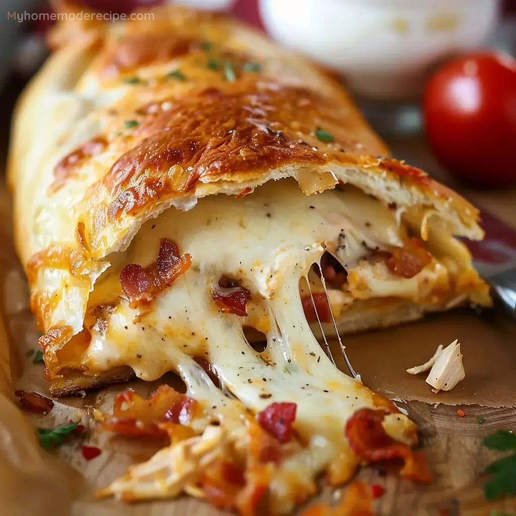 Calzone de Pollo Bacon Ranch en un plato