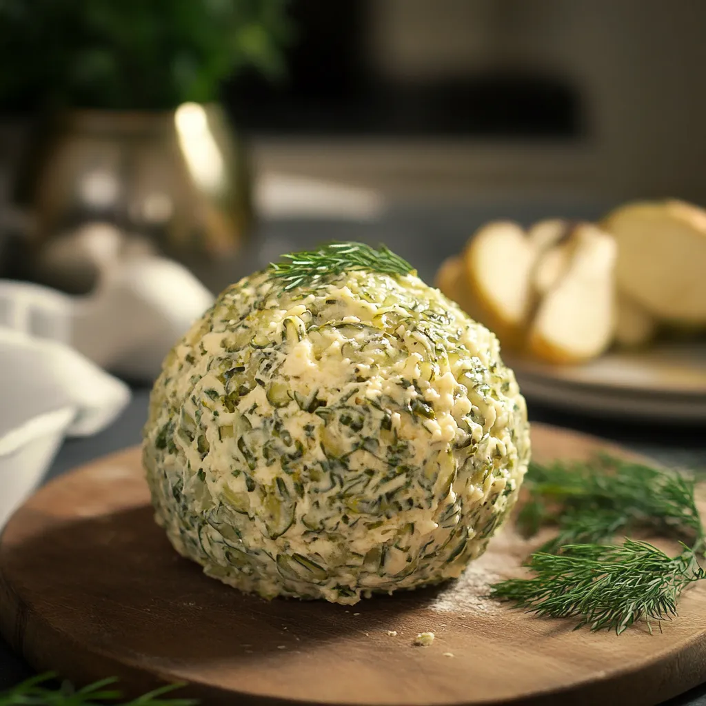 La mejor bola de queso con pepinillos, un aperitivo sabroso y fácil de preparar.