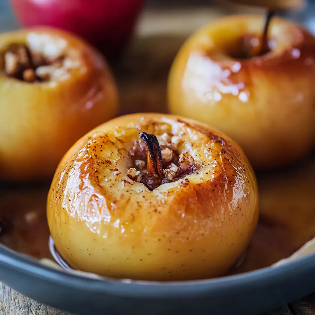 Manzanas al horno servidas