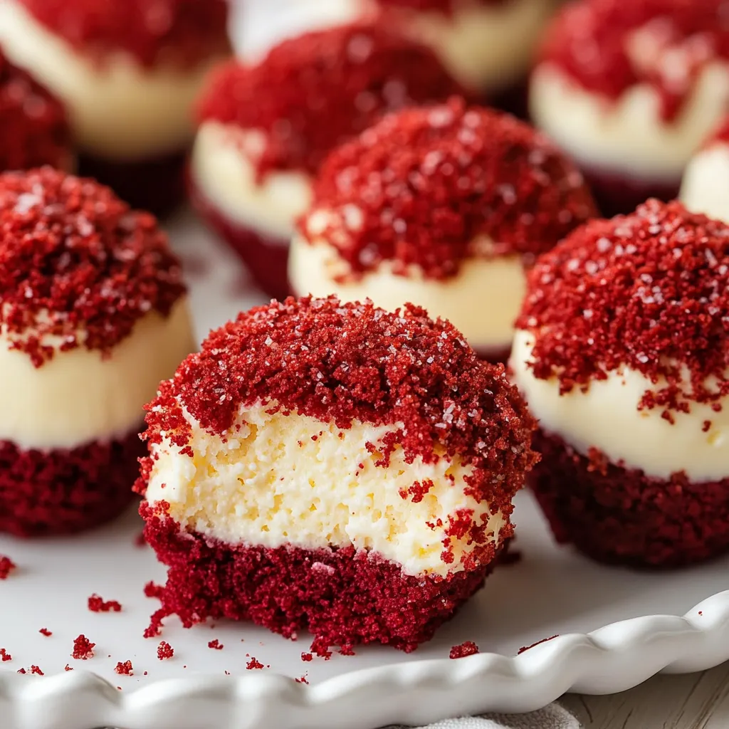 Deliciosos bocaditos de Red Velvet, un postre dulce y perfecto para cualquier ocasión.