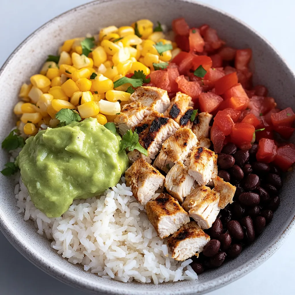 Tazones de Burrito con Pollo Asado, Arroz y Frijoles