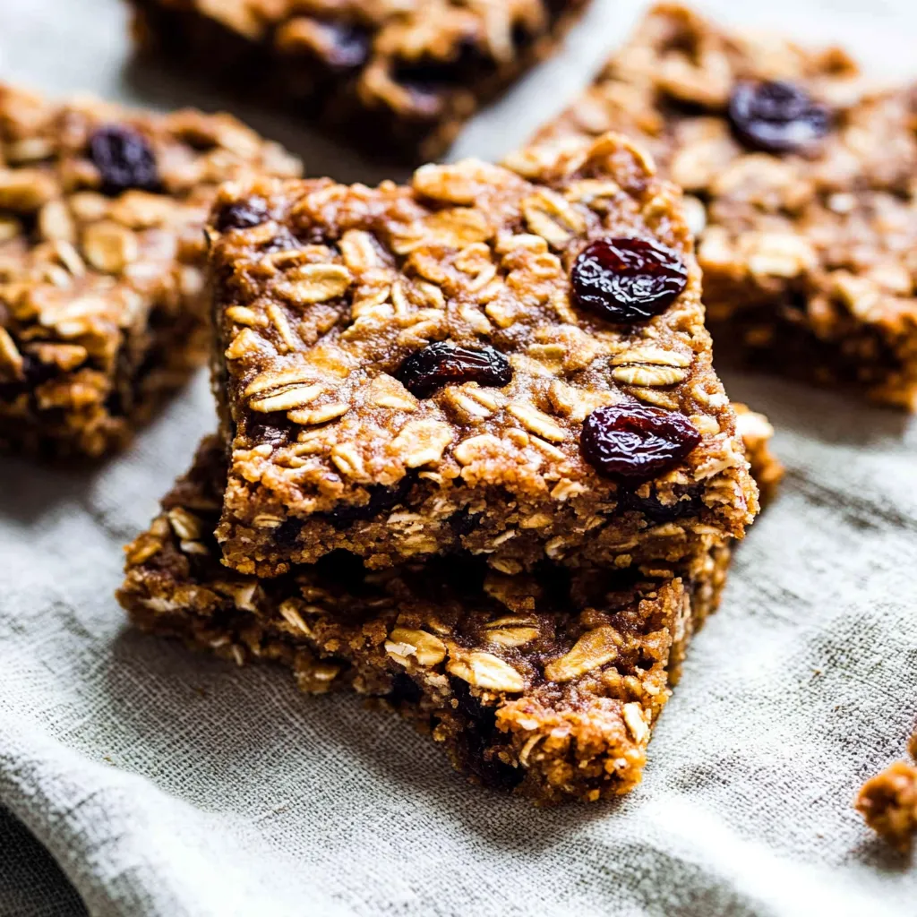 Barritas de Granola Suaves con Avena y Pasas