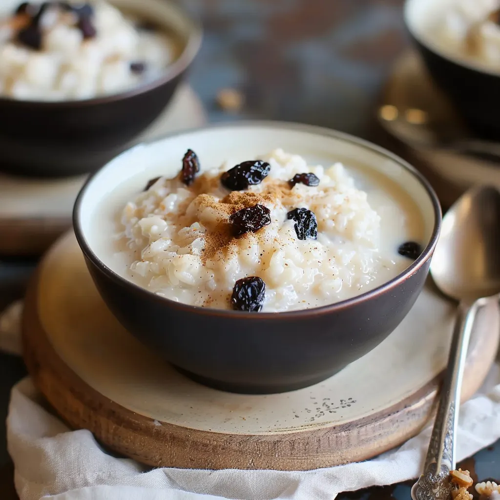 Arroz con leche rico y cremoso, endulzado y especiado a la perfección