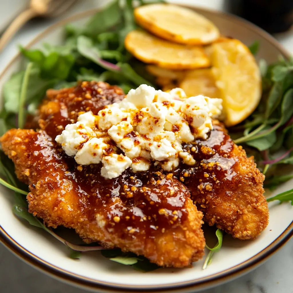 Receta de Pollo Crujiente con Feta y Miel Picante