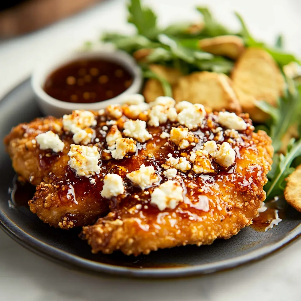 Receta Fácil de Pollo Crujiente con Feta y Miel Picante