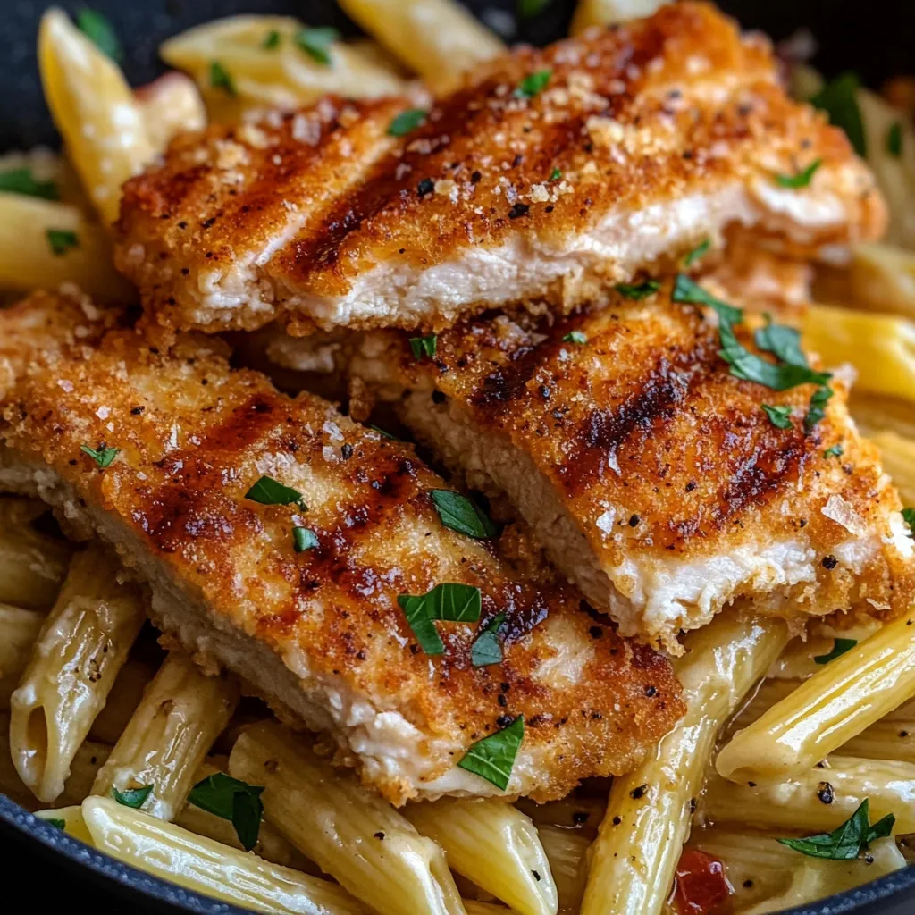 Receta de Pasta con Pollo a la Miel y Pimienta