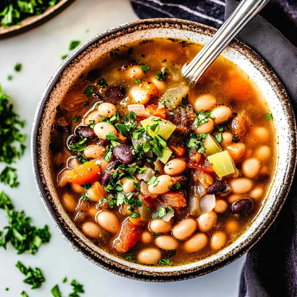 Receta de Sopa Caliente de Alubias Blancas