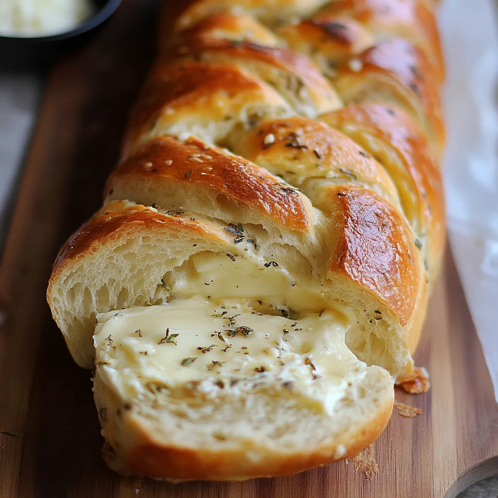 Pan con Ajo, Hierbas y Queso Lleno de Sabor