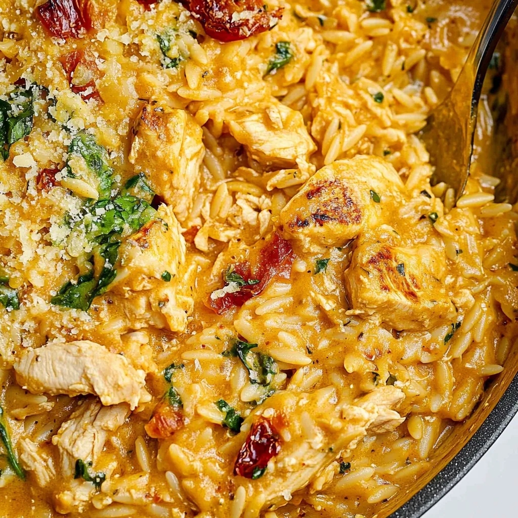 Receta de Pollo a la Toscana con Orzo