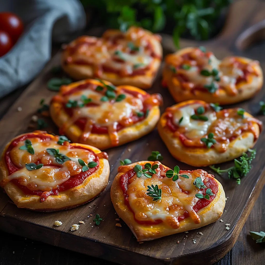 Mini Pizzas en Forma de Corazón