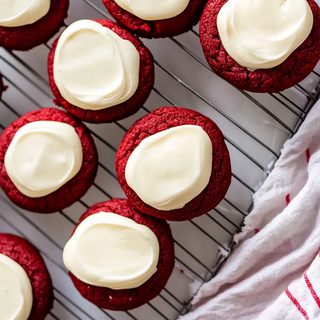 Galletas Red Velvet Suaves con Glaseado de Queso Crema