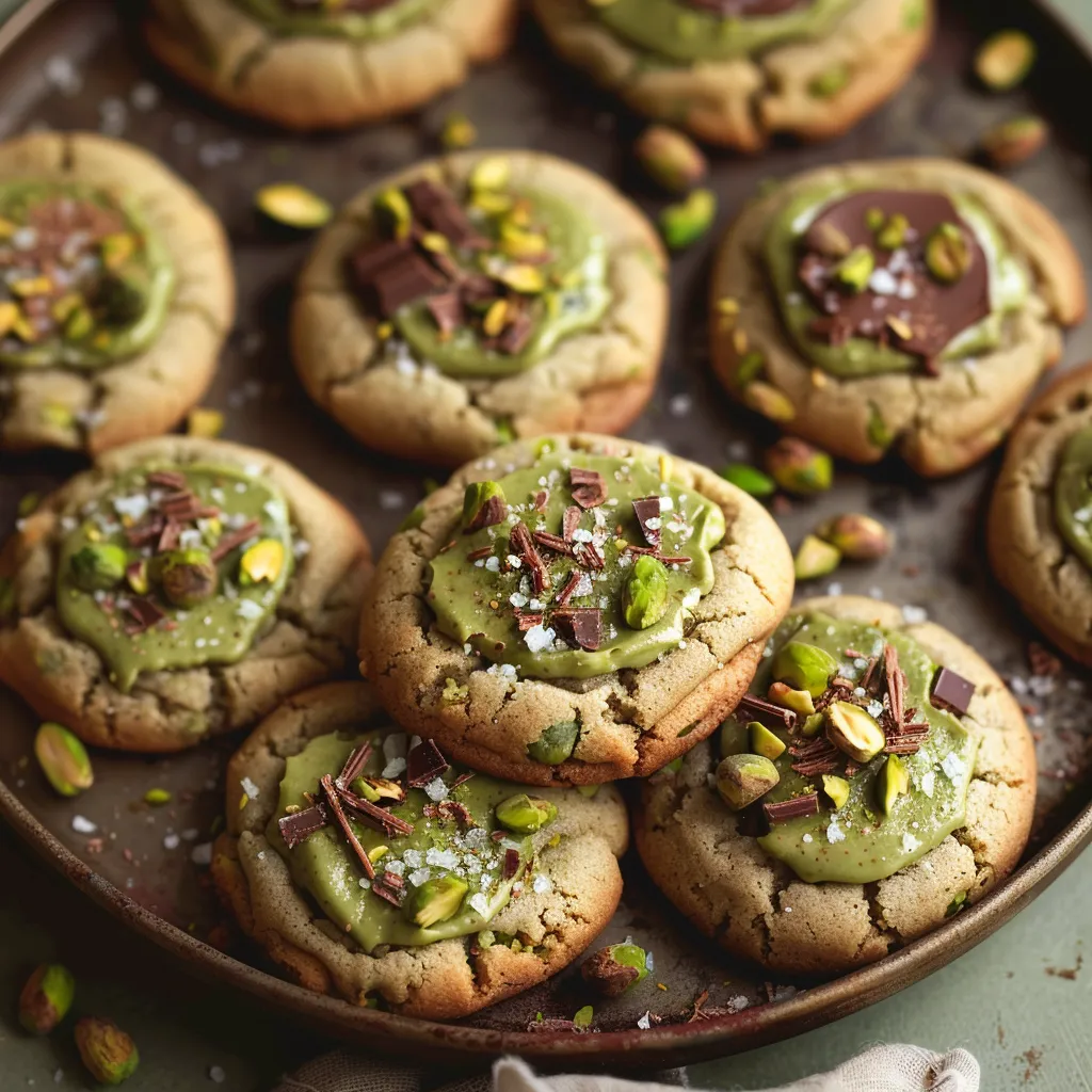 Deliciosas galletas de crema de pistacho, un dulce con relleno cremoso de pistacho.