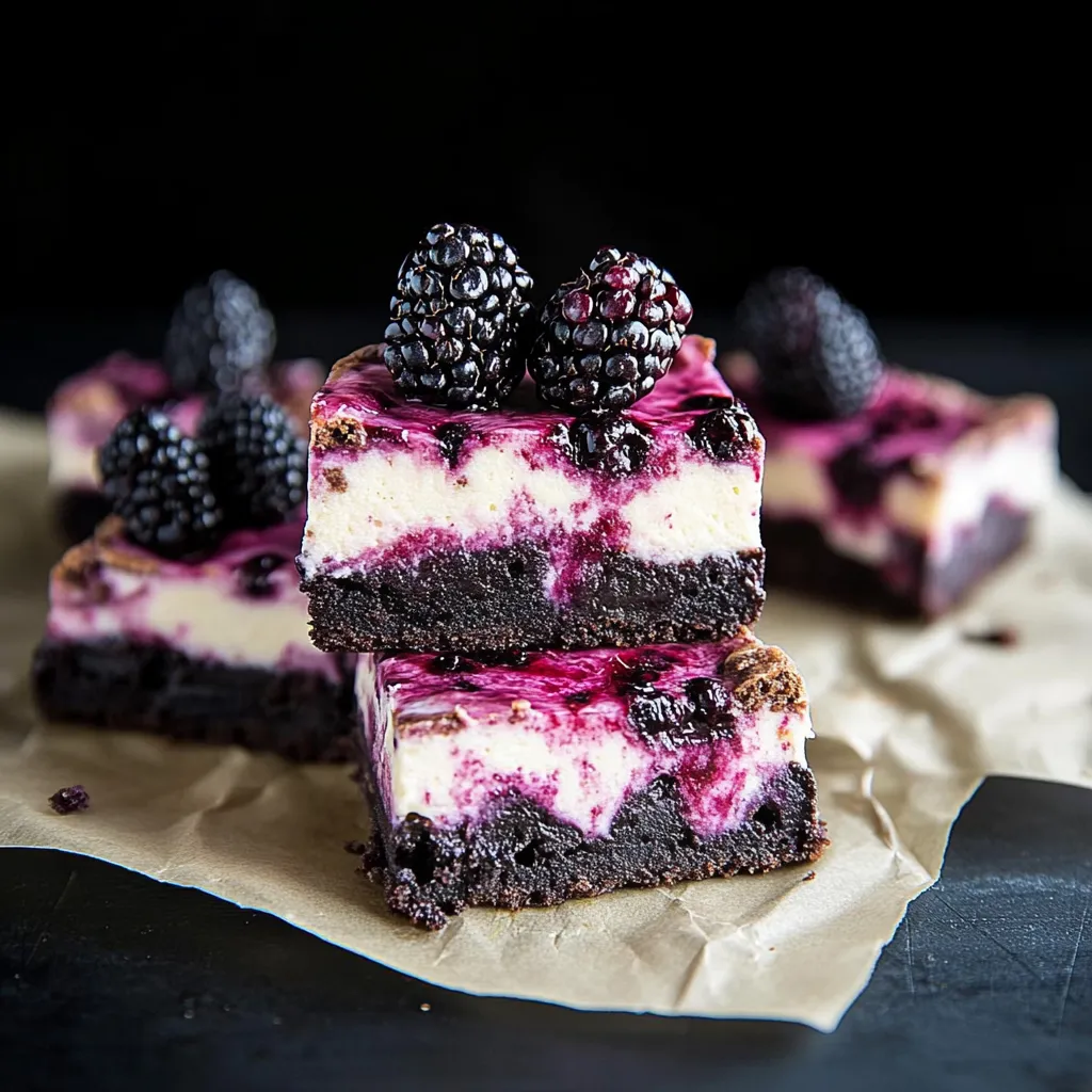 Brownies de San Valentín con Tarta de Queso y Moras