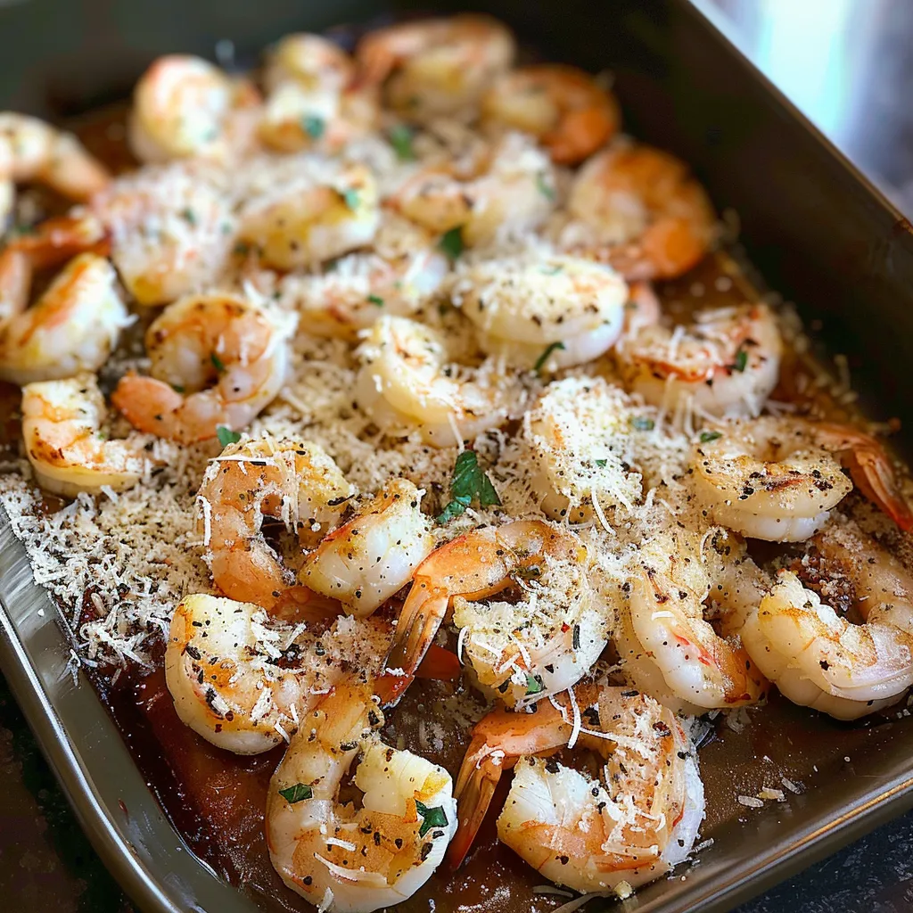 Camarones al ajillo gratinados con queso manchego, un aperitivo o plato principal sabroso y rápido.