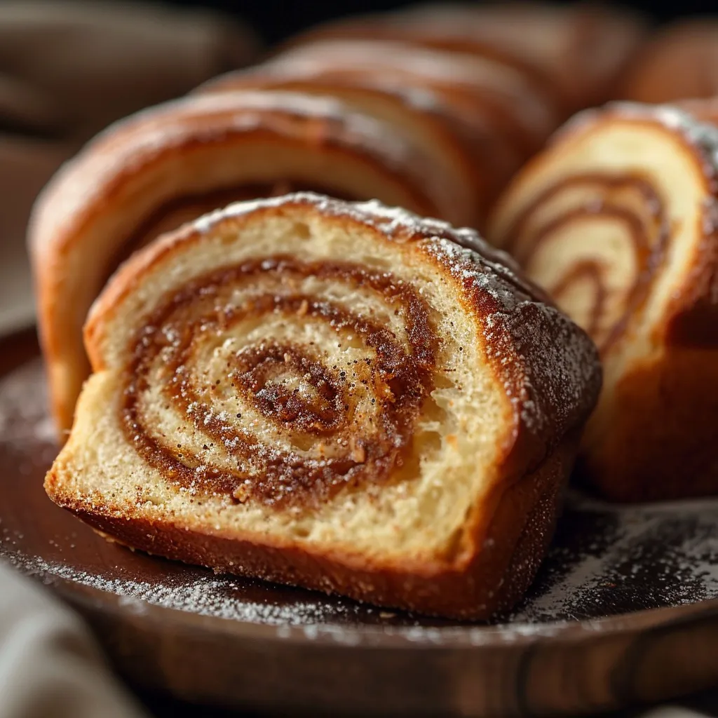 Un delicioso pan dulce con toques de canela servido en un plato.