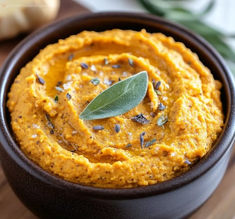 Hummus rápido de calabaza y salvia