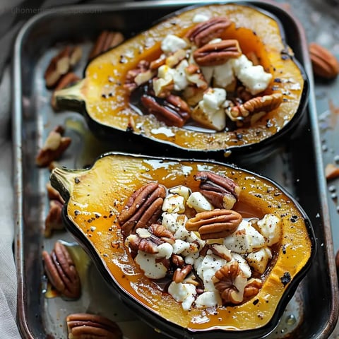Calabaza Bellota Asada con Arce y Queso Cabra