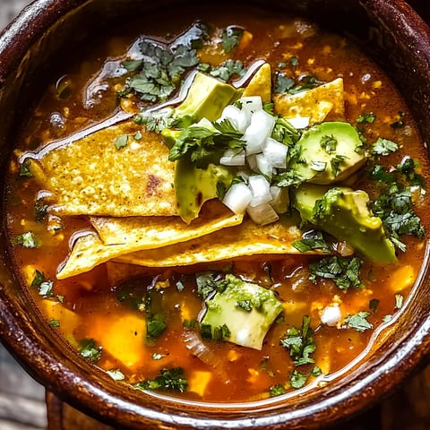 Sopa de Tortilla con Salsa Verde