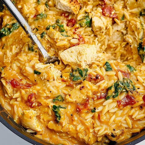 Pollo Cremoso con Orzo en una sola olla